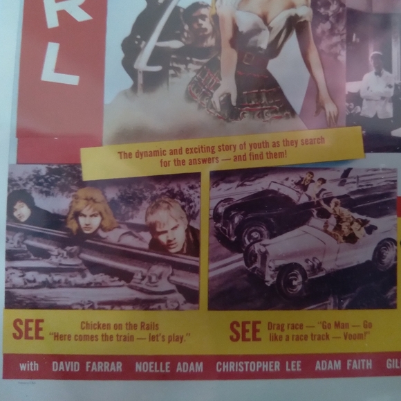 VINTAGE "Beat Girl Stripper" Kodak Slide Sexy Movie Poster - Picture 3 of 8